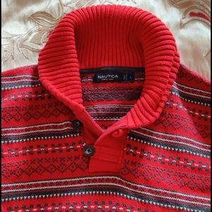 Nautica 100% cotton sweater with big comfy collar